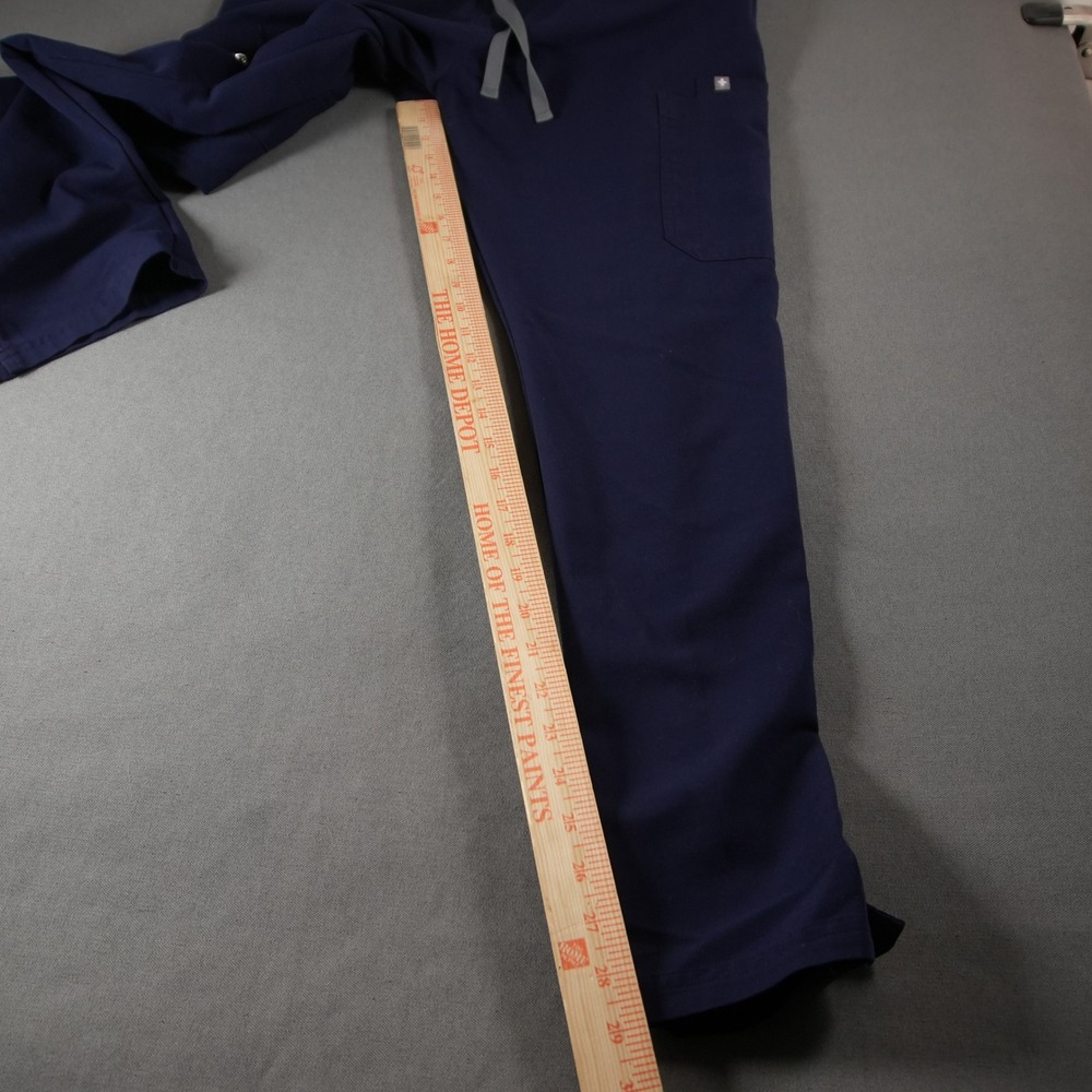 FIGS Straight Leg Skinny Drawstring Cargo Women Scrub Pants M Blue Medical - Picture 6 of 13